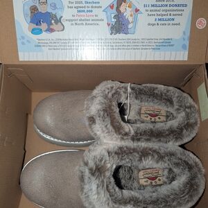 Skechers Brown Faux Fur Lined Slip-On Shoes